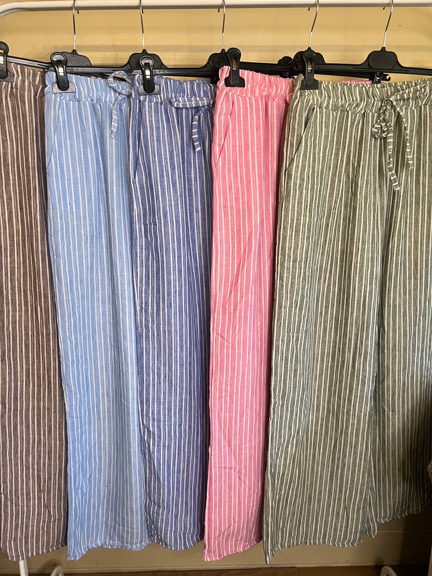 STRIPE WIDE LEG TROUSERS
