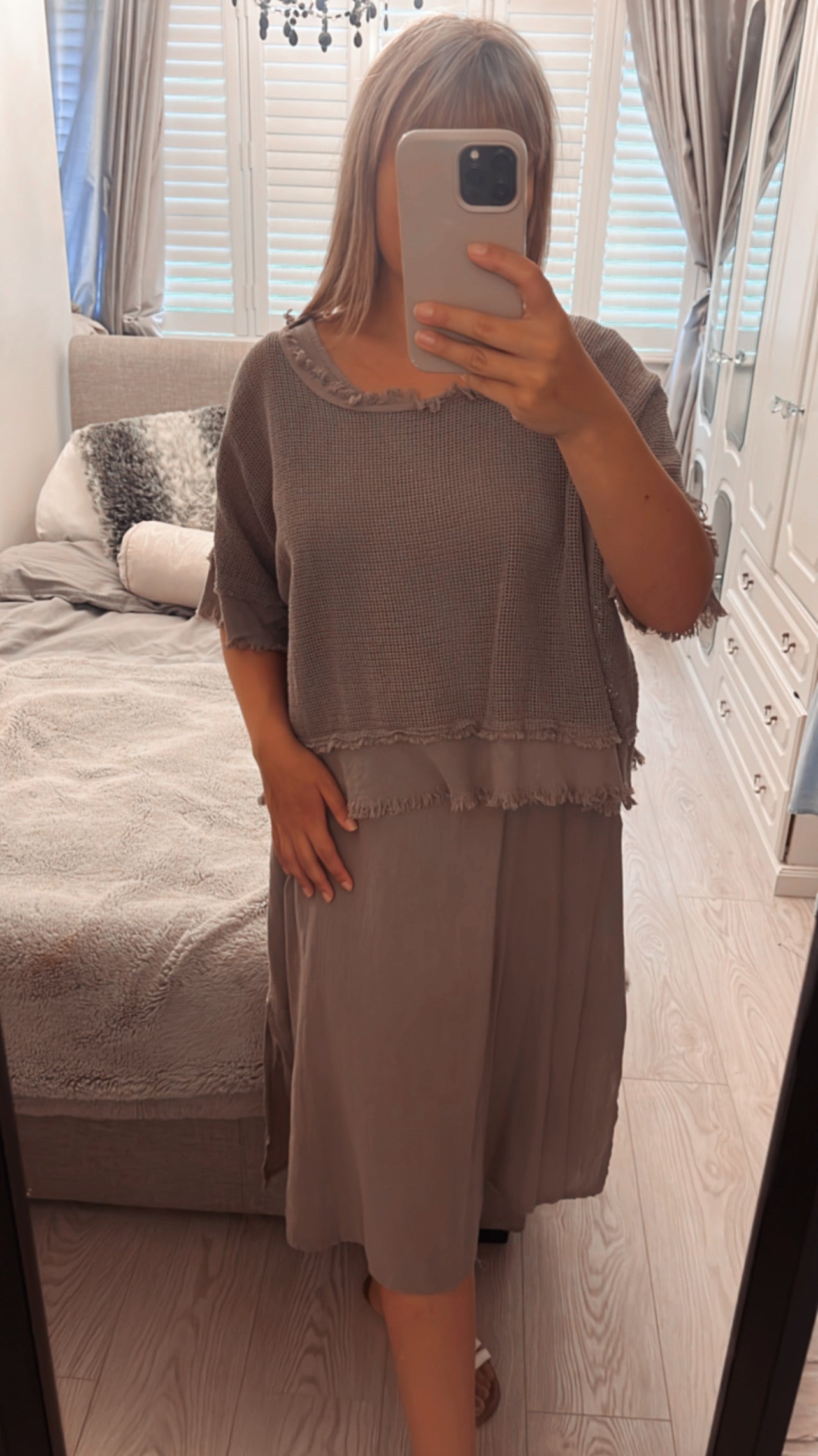 DRESS WITH MESH DETAILING