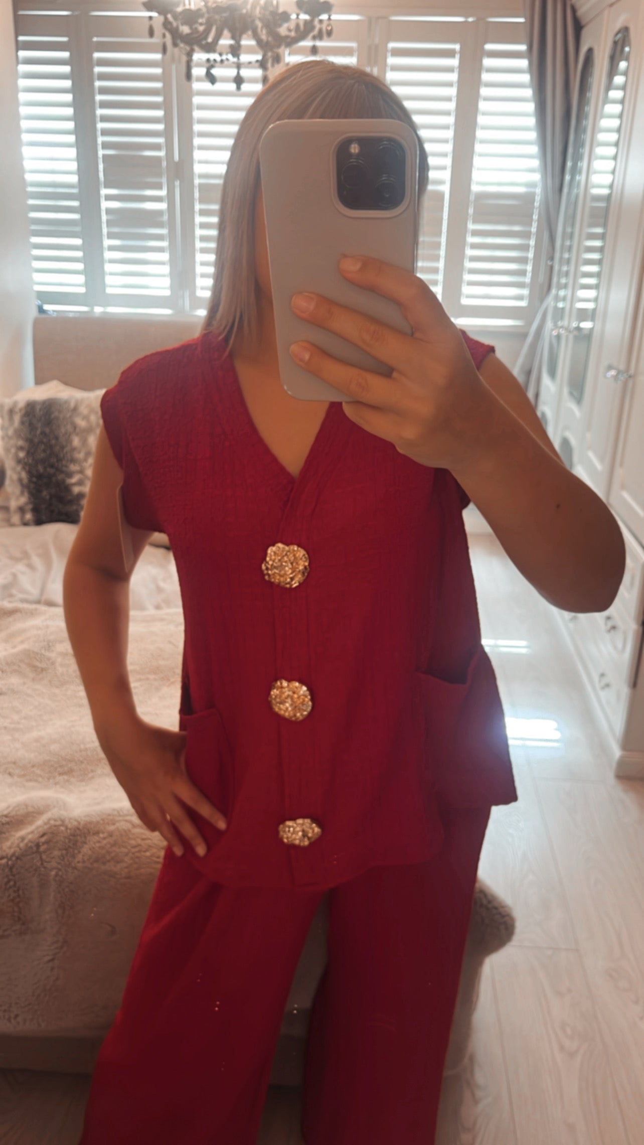 GOLD BUTTON CO-ORD SET