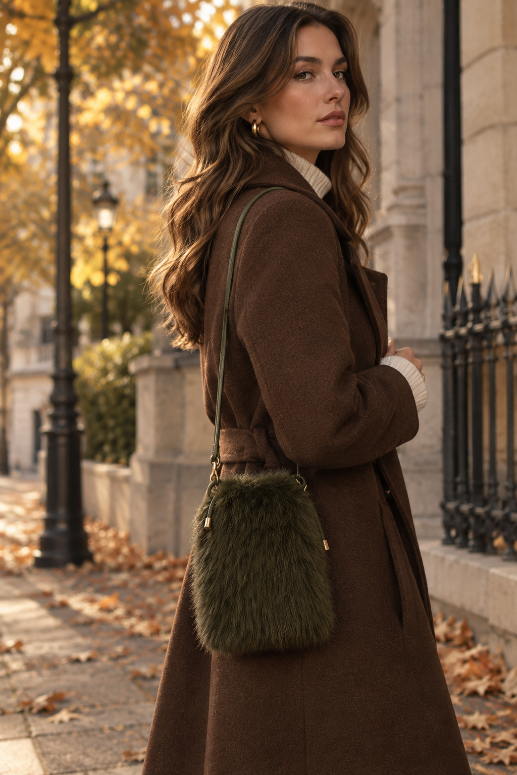 FAUX FUR PHONE BAG