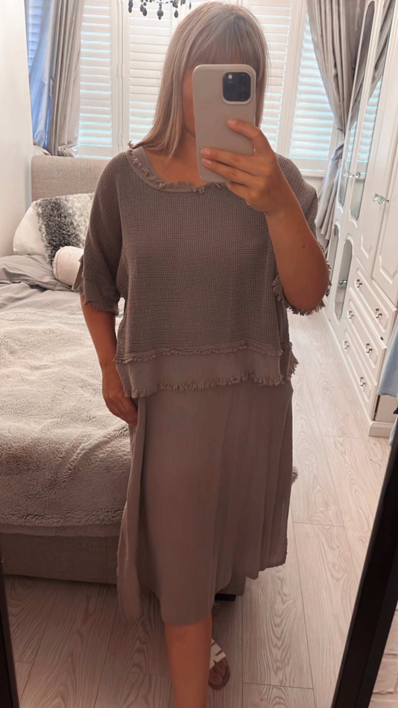 DRESS WITH MESH DETAILING