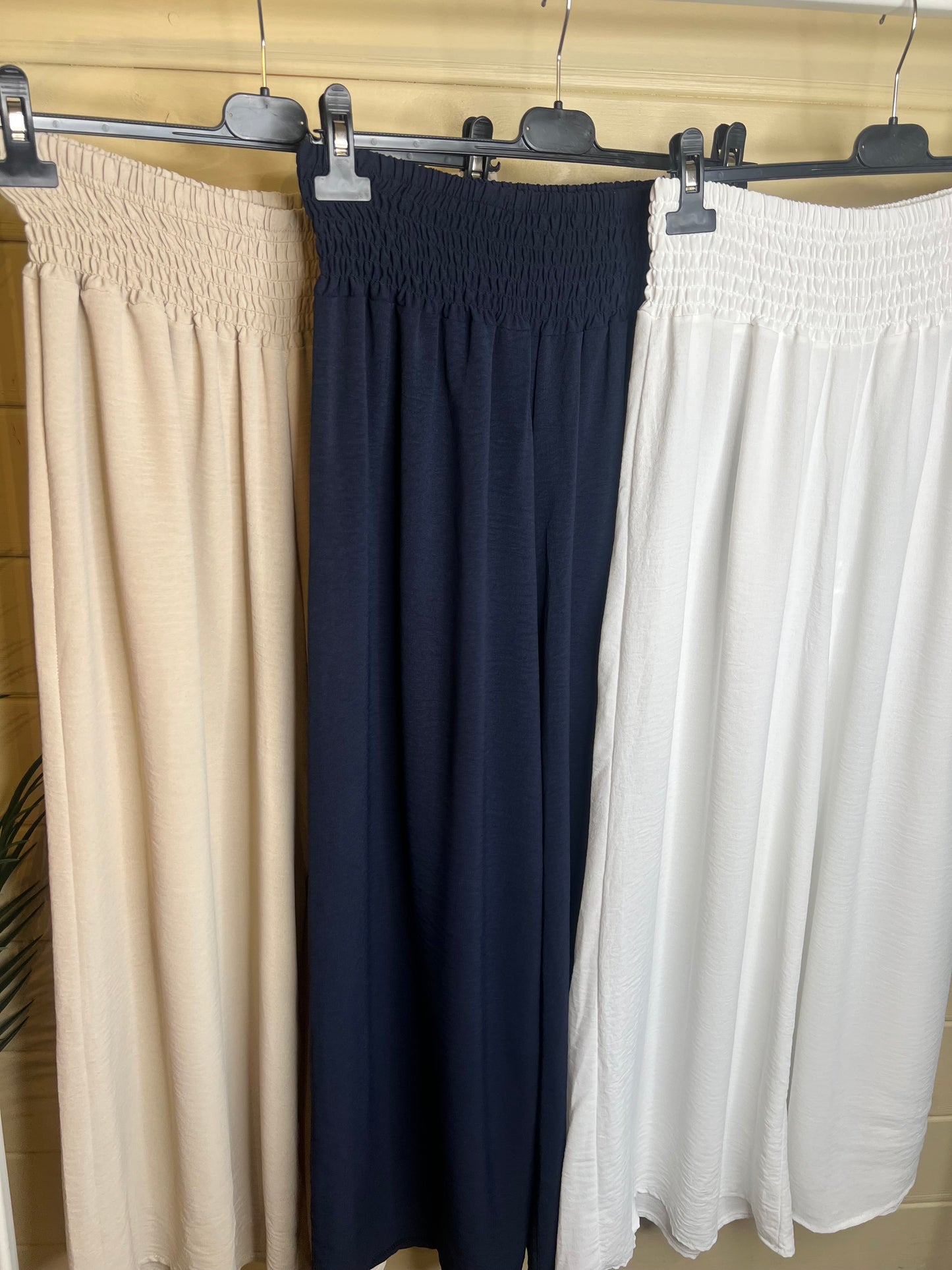 MILLY ELASTICATED WIDE LEG TROUSERS (25 inch leg)