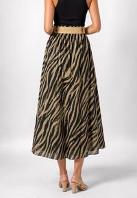 ZEBRA MAXI SKIRT WITH WOVEN BELT