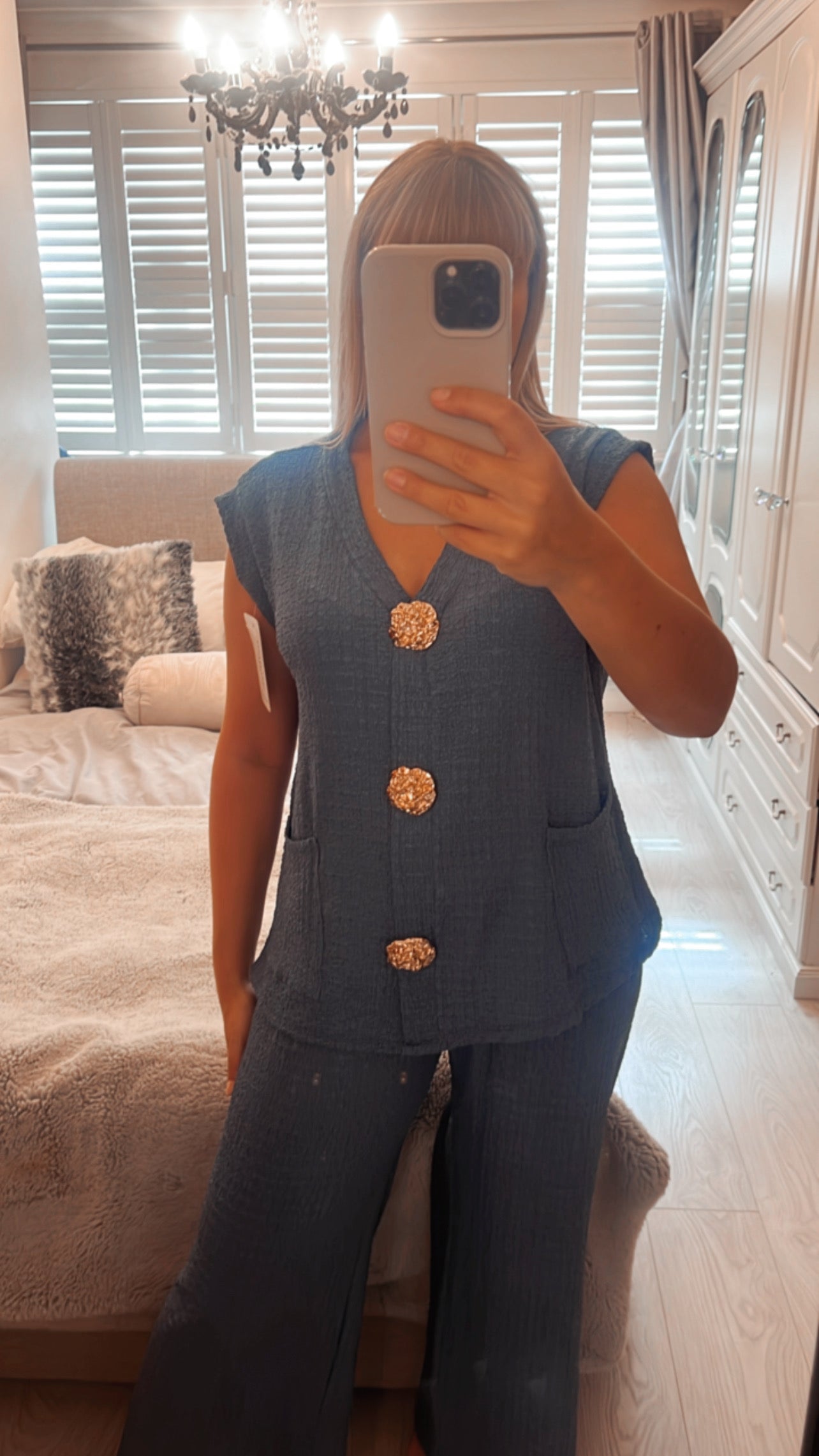 GOLD BUTTON CO-ORD SET