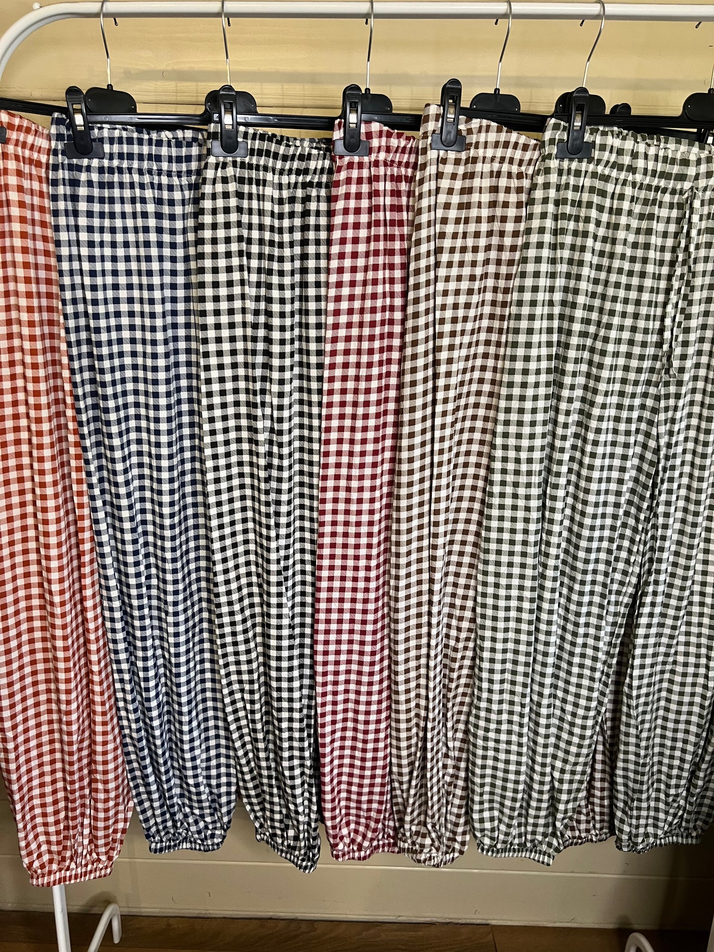 GINGHAM HAREM TROUSERS