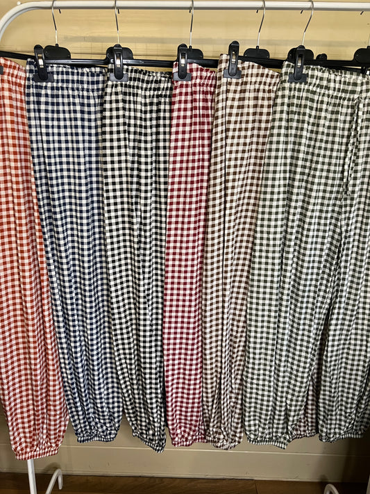 GINGHAM HAREM TROUSERS