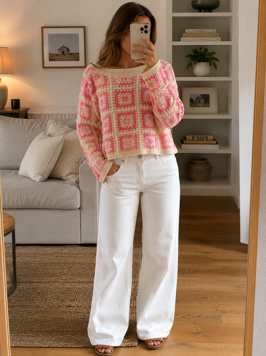 LONG SLEEVE CROCHET TOP