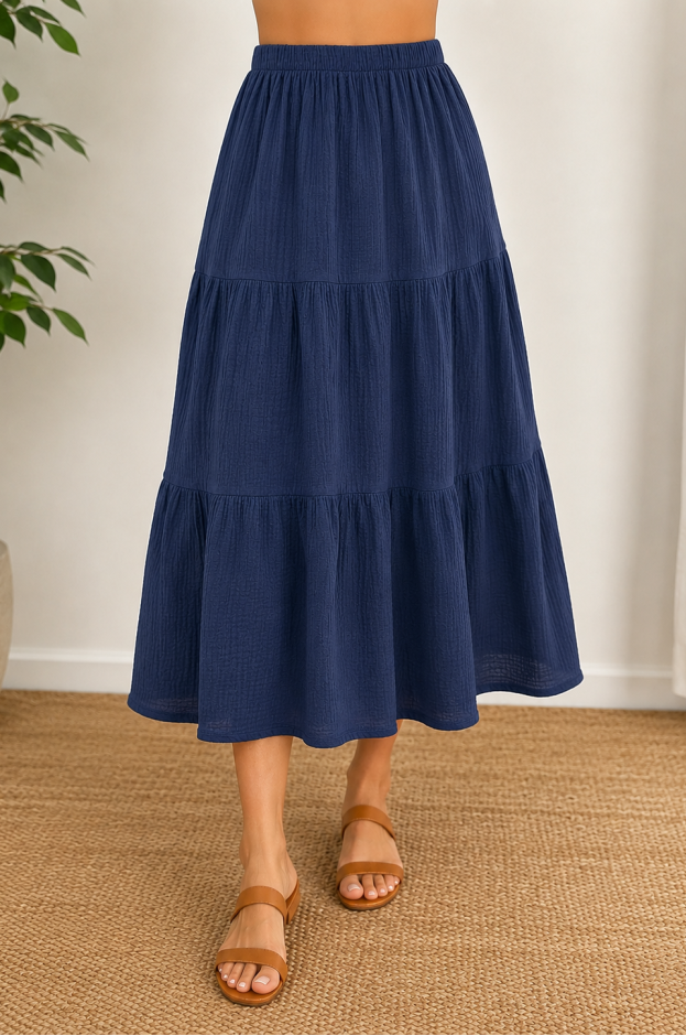 COTTON CHEESECLOTH SKIRT