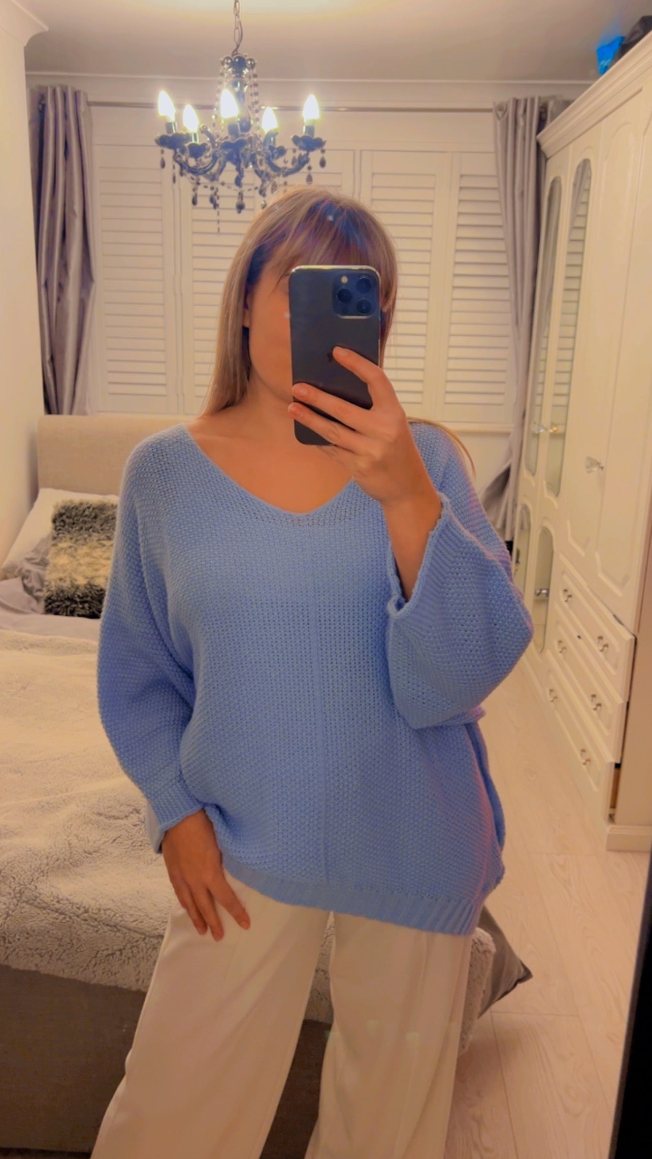 BATWING V NECK JUMPER