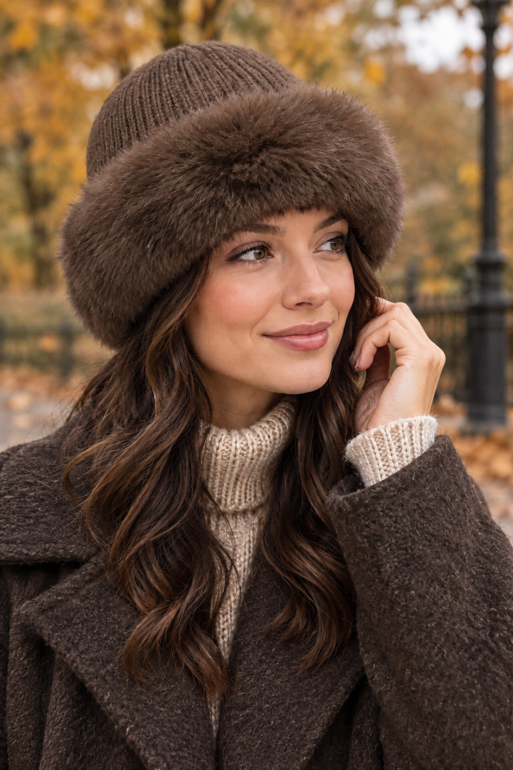 FAUX FUR BEANIE HAT