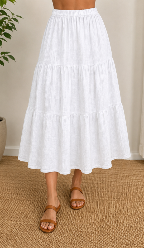 COTTON CHEESECLOTH SKIRT
