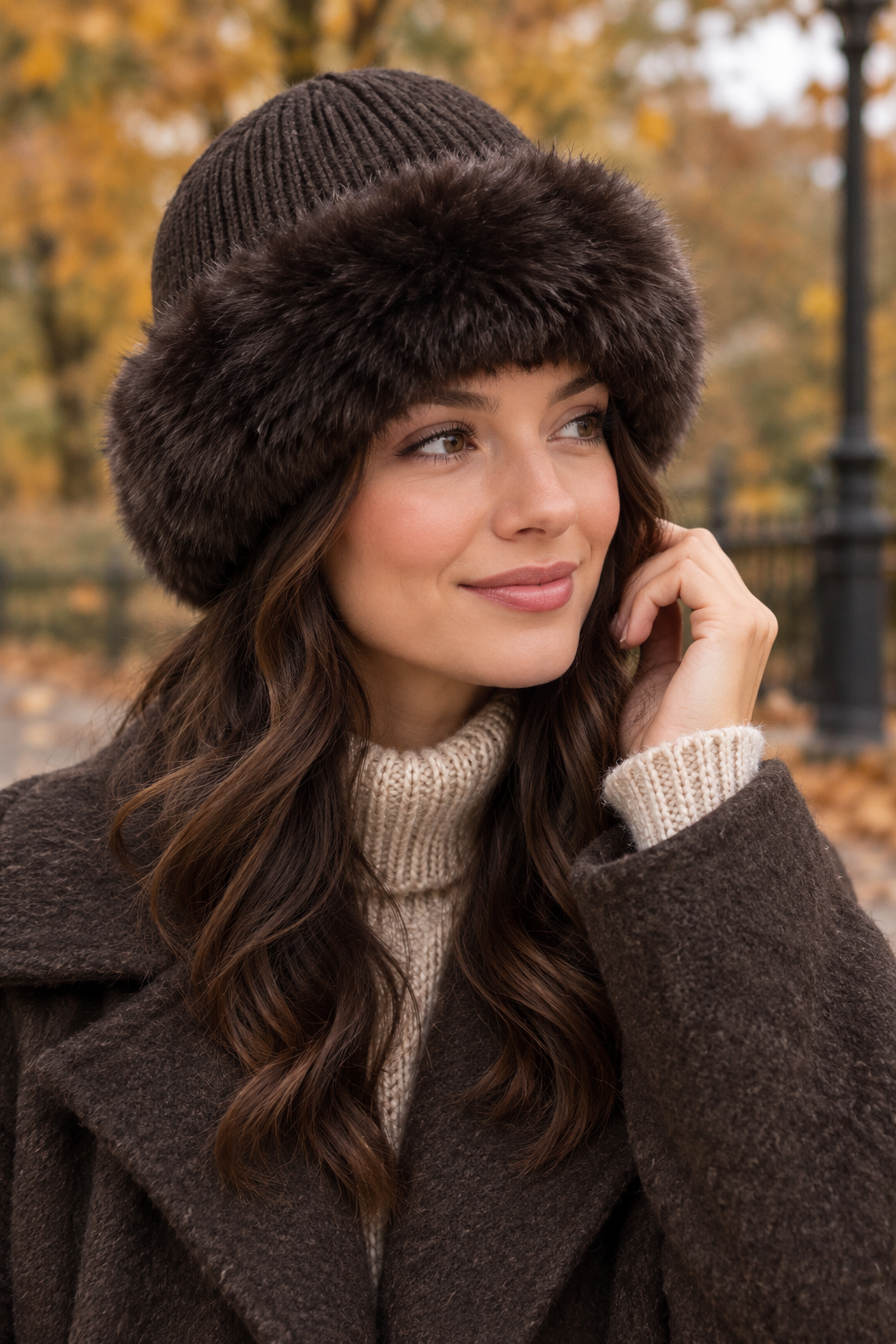 FAUX FUR BEANIE HAT