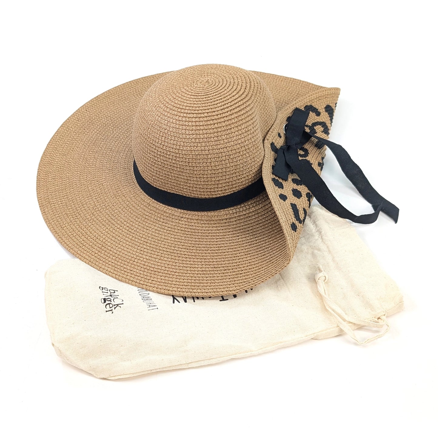 Fold Up Animal Print Foldable Hat (57cm)- CREAM
