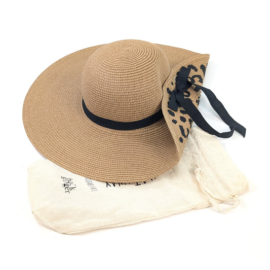 Fold Up Animal Print Foldable Hat (57cm)- CREAM