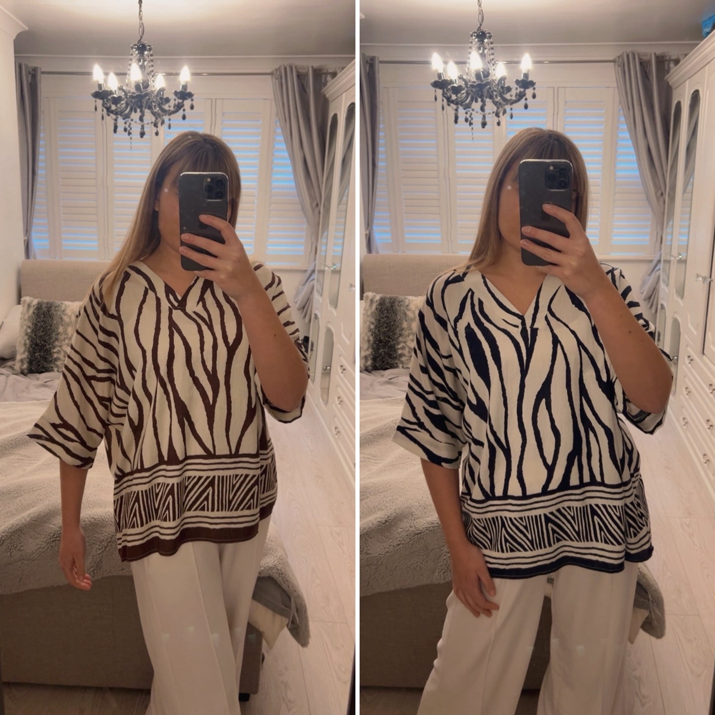 LINEN BLEND PRINTED TOP (8-20)