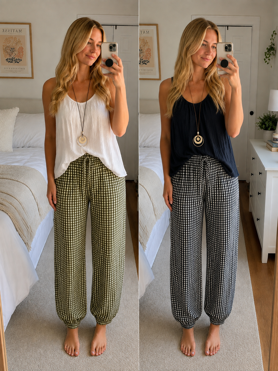 LEXI GINGHAM HAREM TROUSERS (8-18)