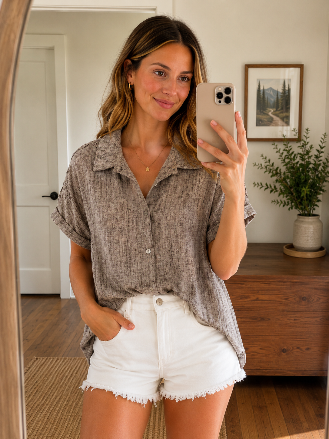 SHIRT WITH CROCHET SLEEVES