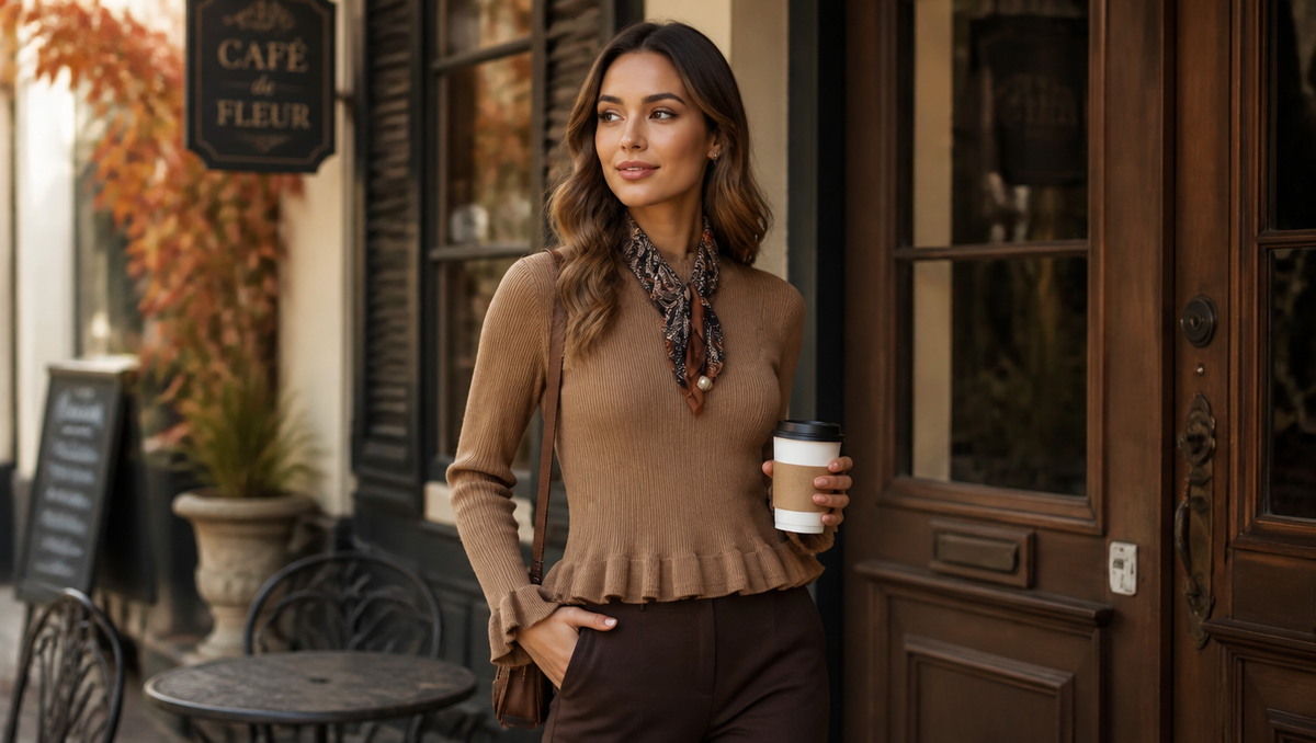RIBBED FRILL JUMPER