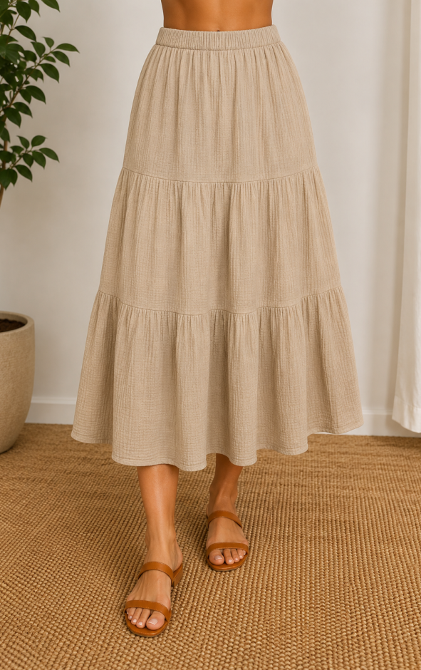 COTTON CHEESECLOTH SKIRT