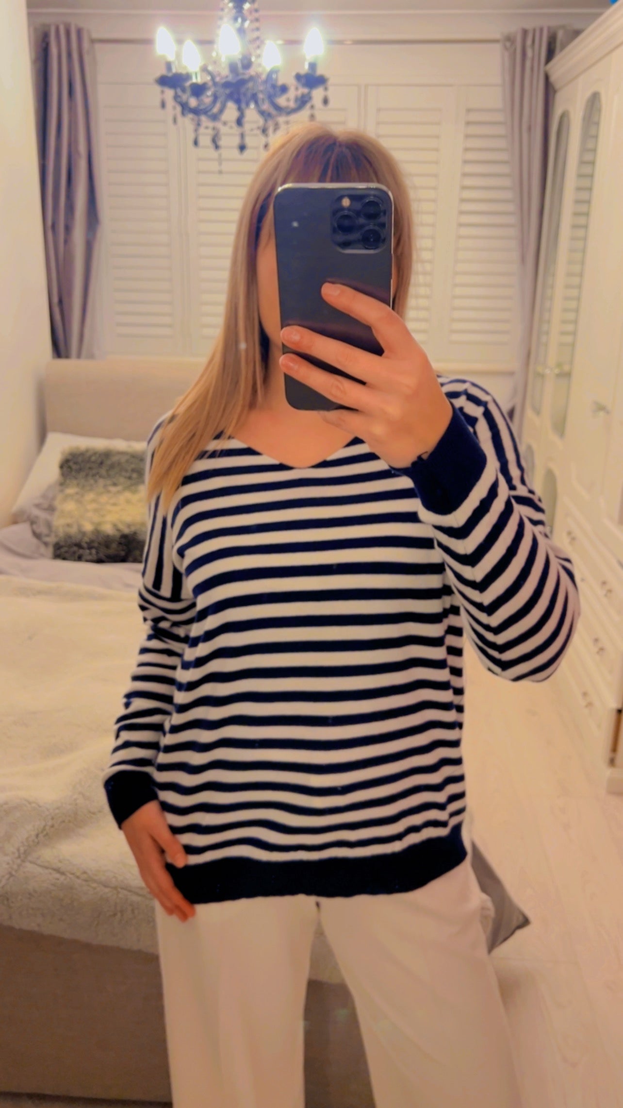 WOOL BLEND STRIPE JUMPER