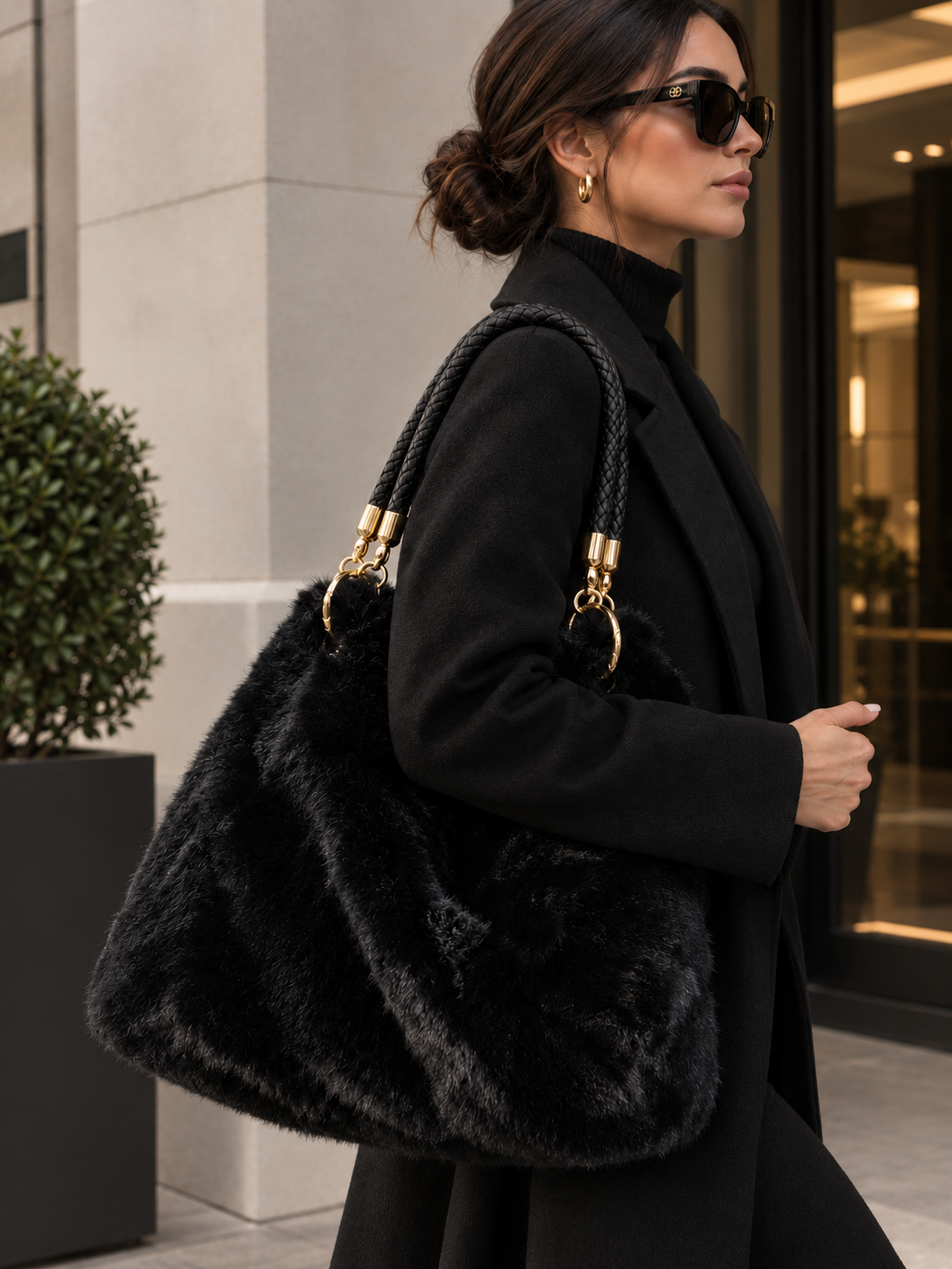 LARGE FAUX FUR BAG