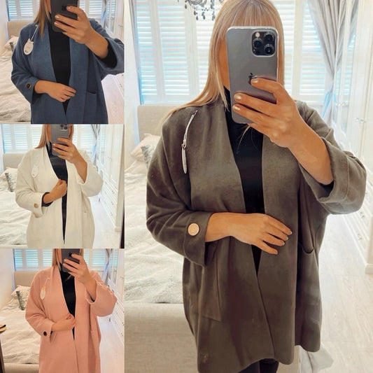 KNITTED CARDIGANS WITH GOLD BUTTON