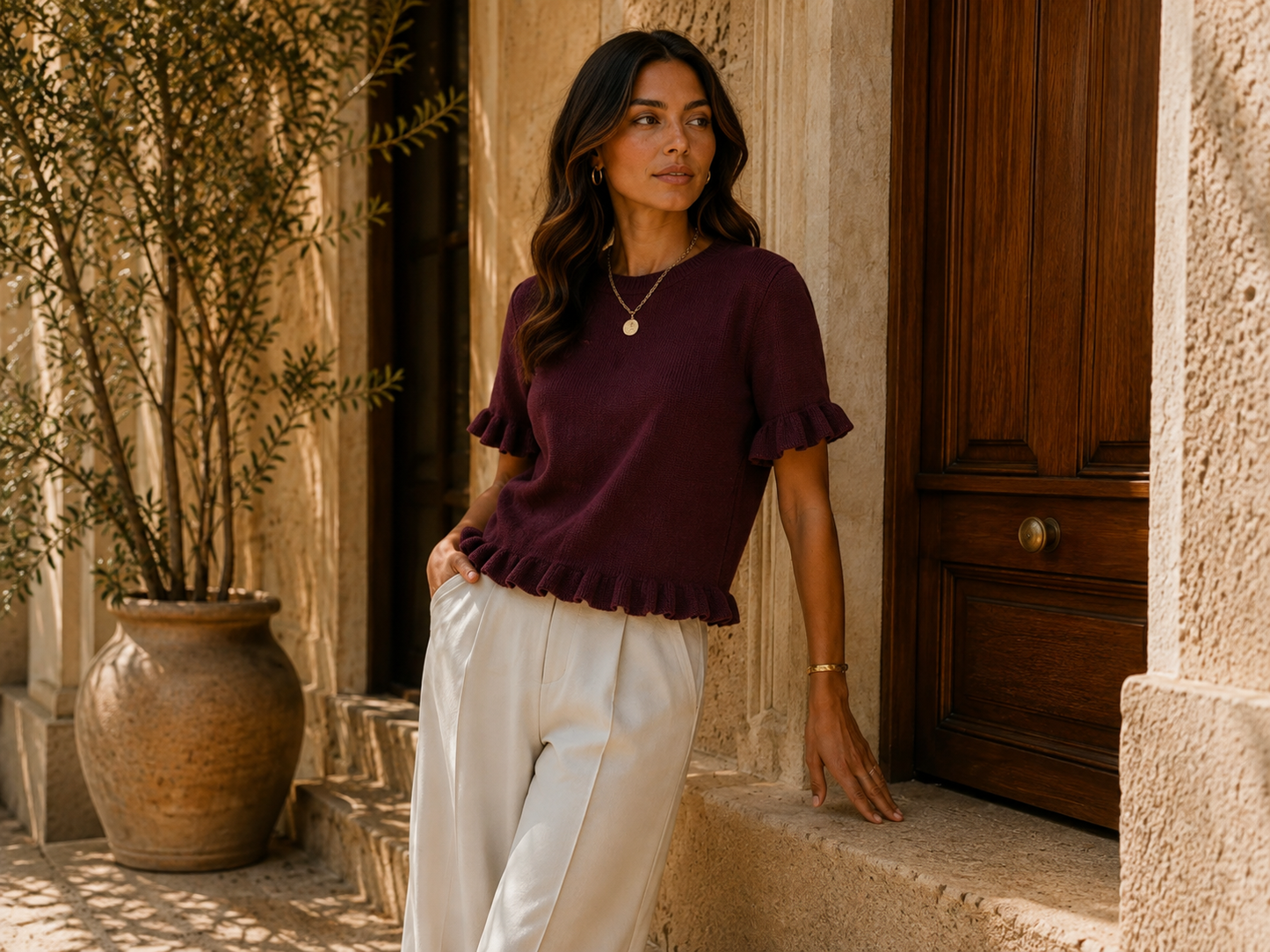 RUFFLE HEM JUMPER