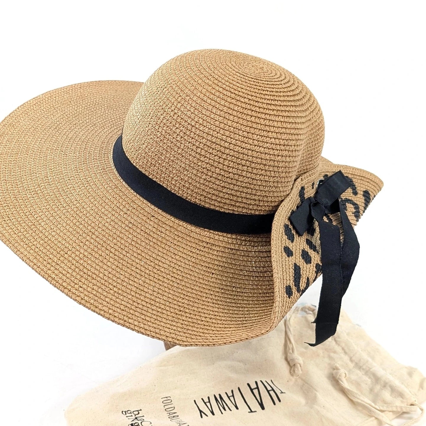 Fold Up Animal Print Foldable Hat (57cm)- CREAM