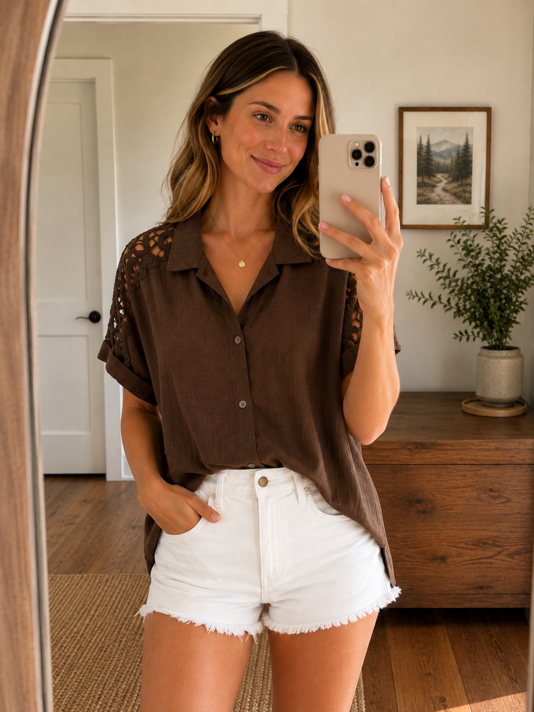 SHIRT WITH CROCHET SLEEVES