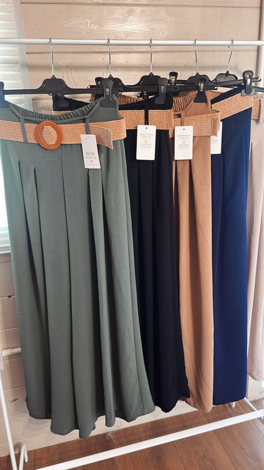 WIDE LEG TROUSERS WITH BELT