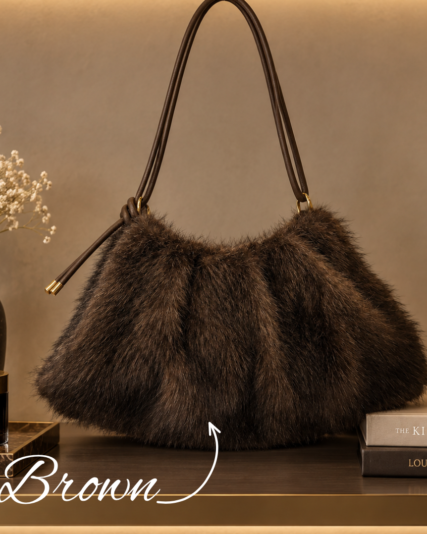 MINI FAUX FUR BAG WITH ZIP