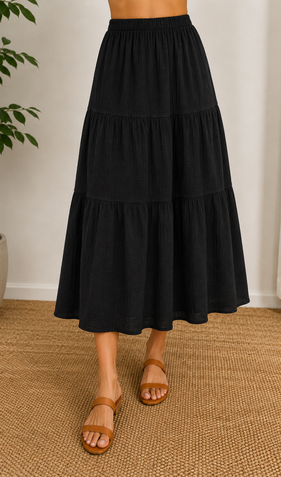 COTTON CHEESECLOTH SKIRT