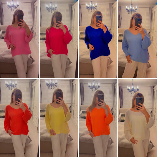 BATWING V NECK JUMPER