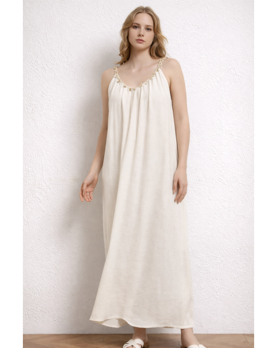 STACY LINEN BLEND SUMMER DRESS