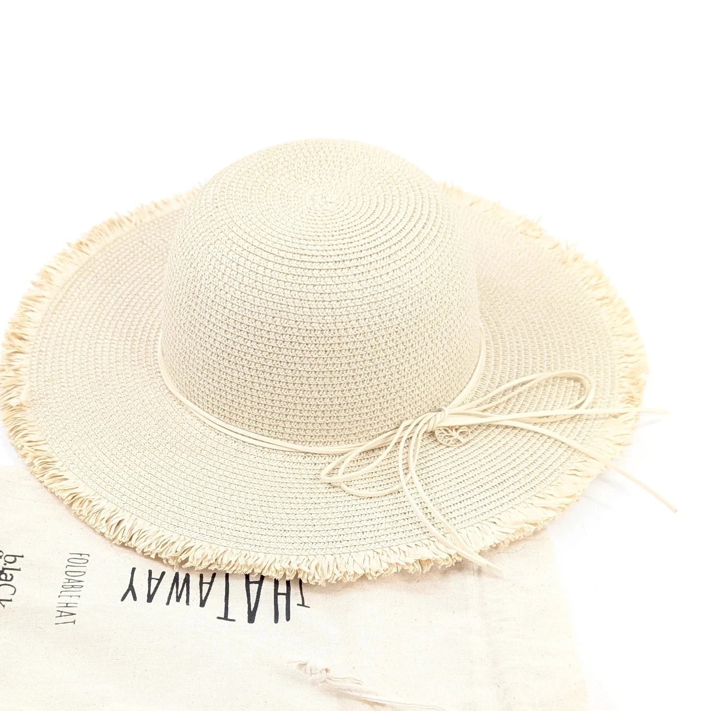 Tree of Life Wide Brim Foldable Hat (57cm) - Natural