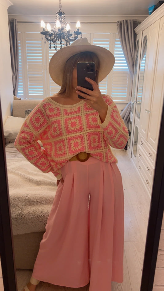 LONG SLEEVE CROCHET TOP