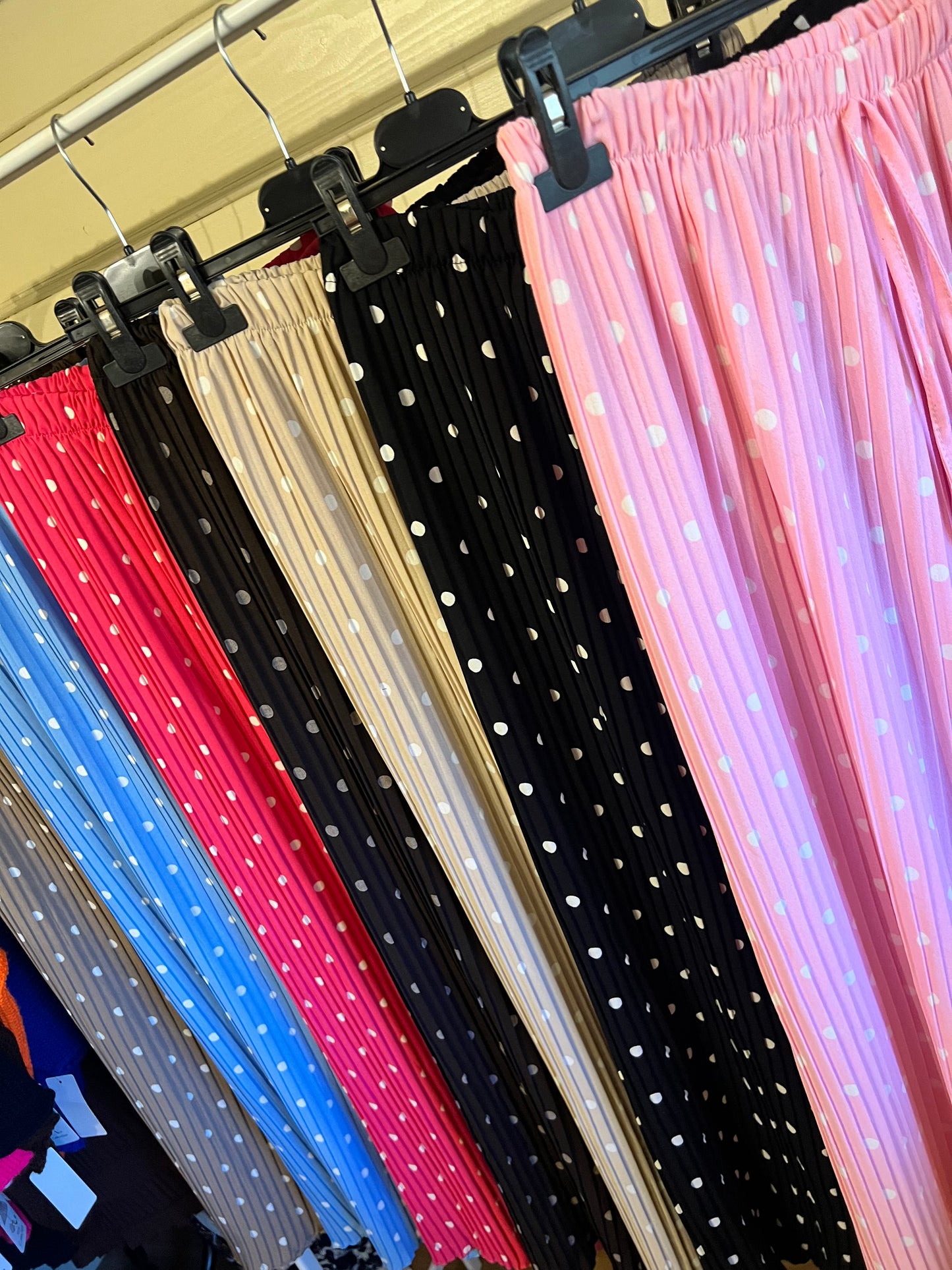 DOLLY WIDE LEG POLKA DOT TROUSERS 26 INCH LEG