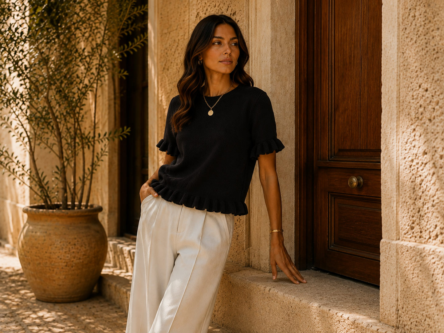 RUFFLE HEM JUMPER