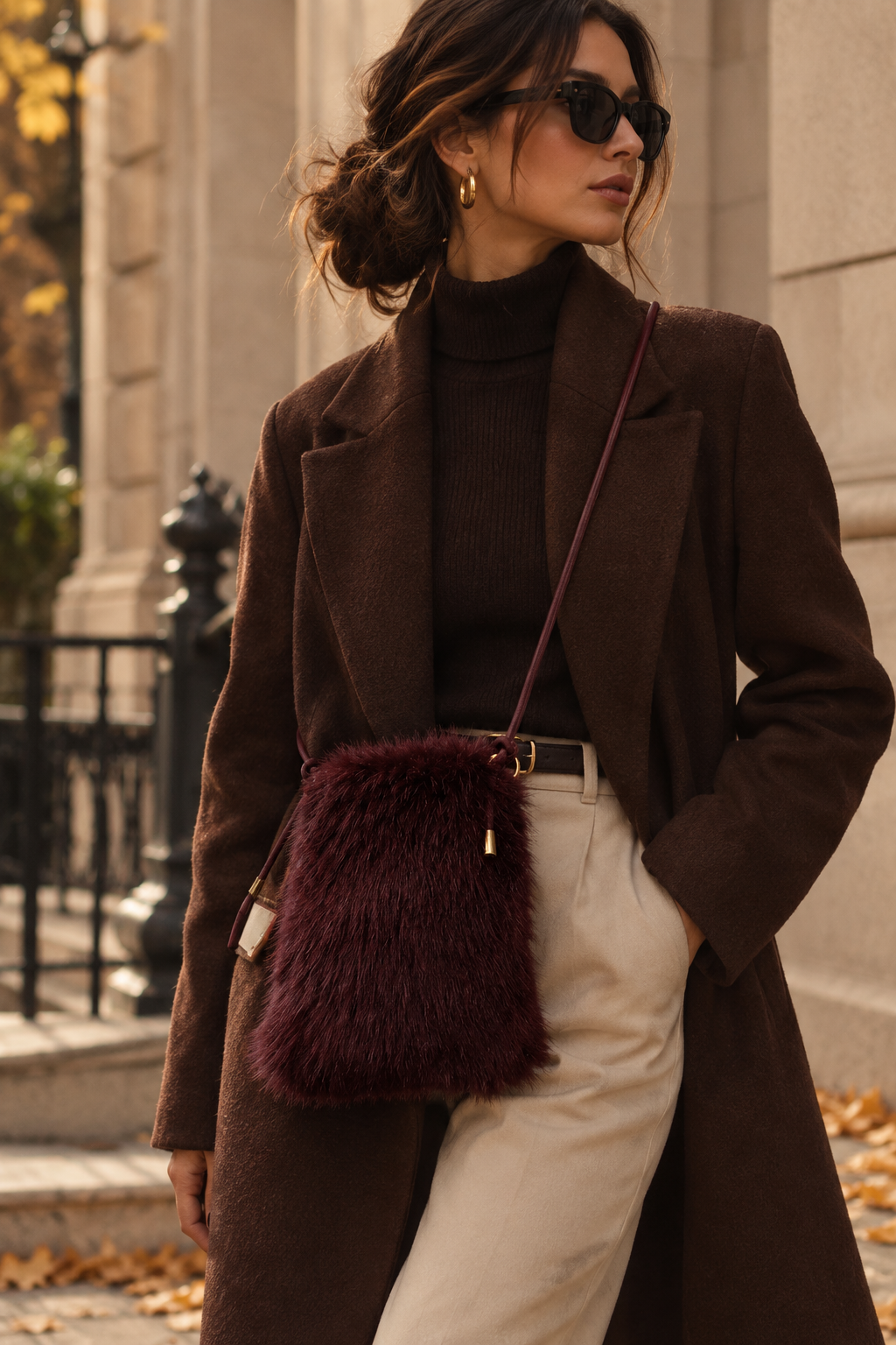 FAUX FUR PHONE BAG