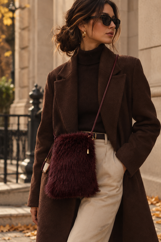 FAUX FUR PHONE BAG