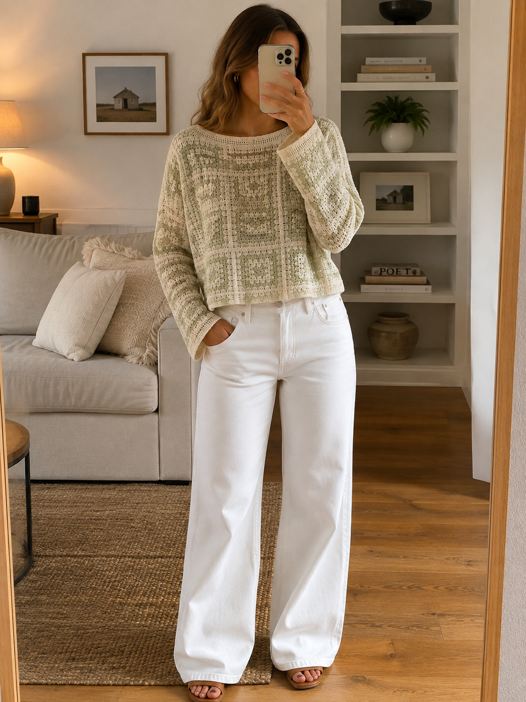LONG SLEEVE CROCHET TOP