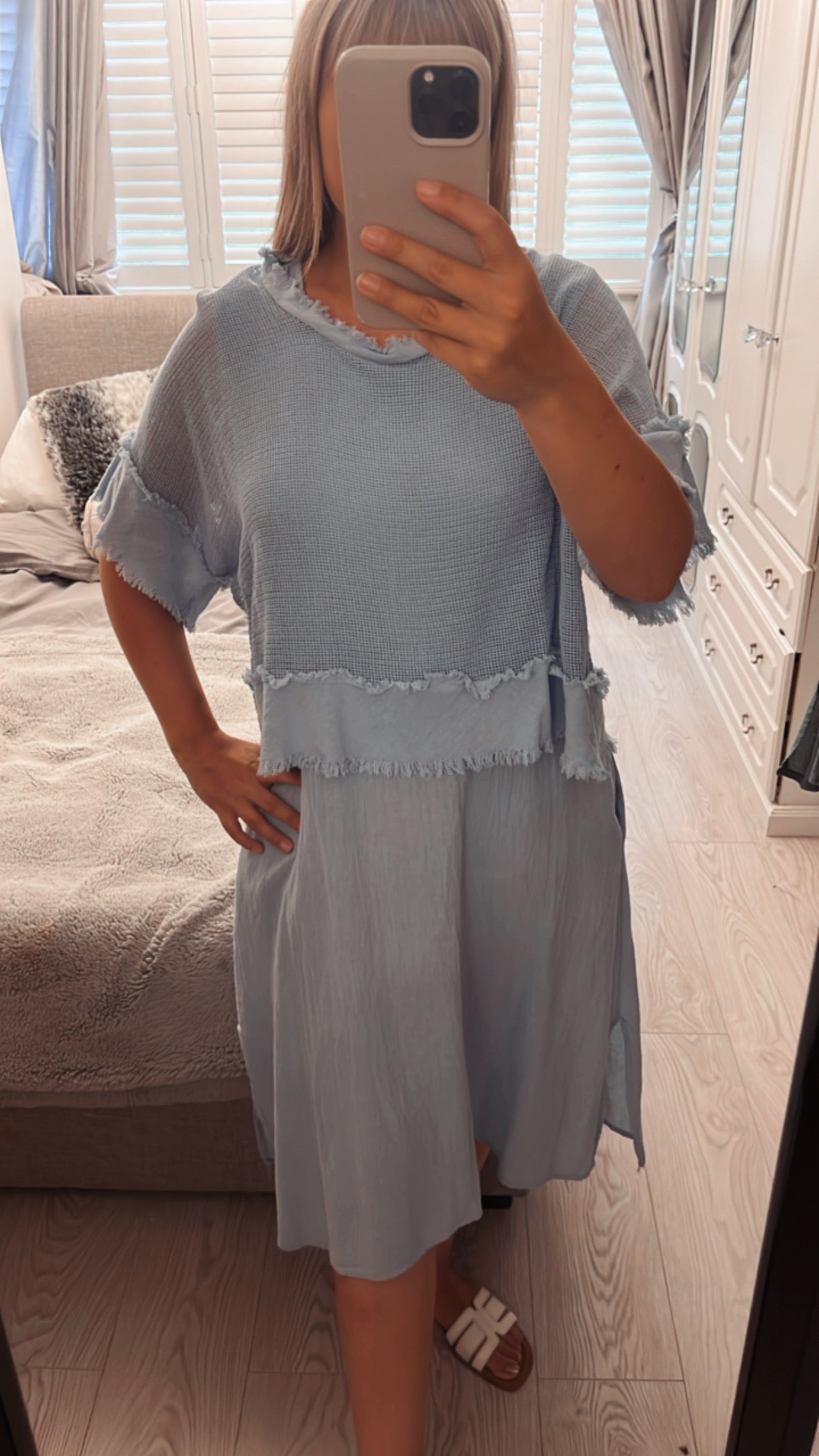 DRESS WITH MESH DETAILING