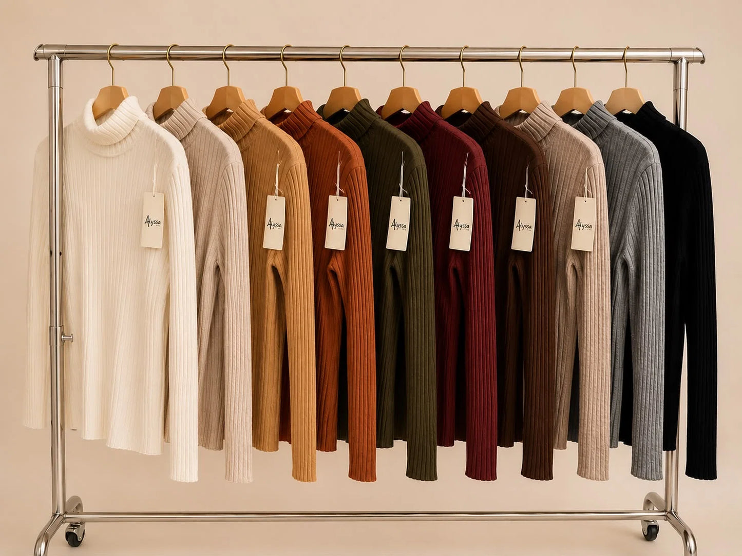 RIBBED ROLL NECK JUMPER