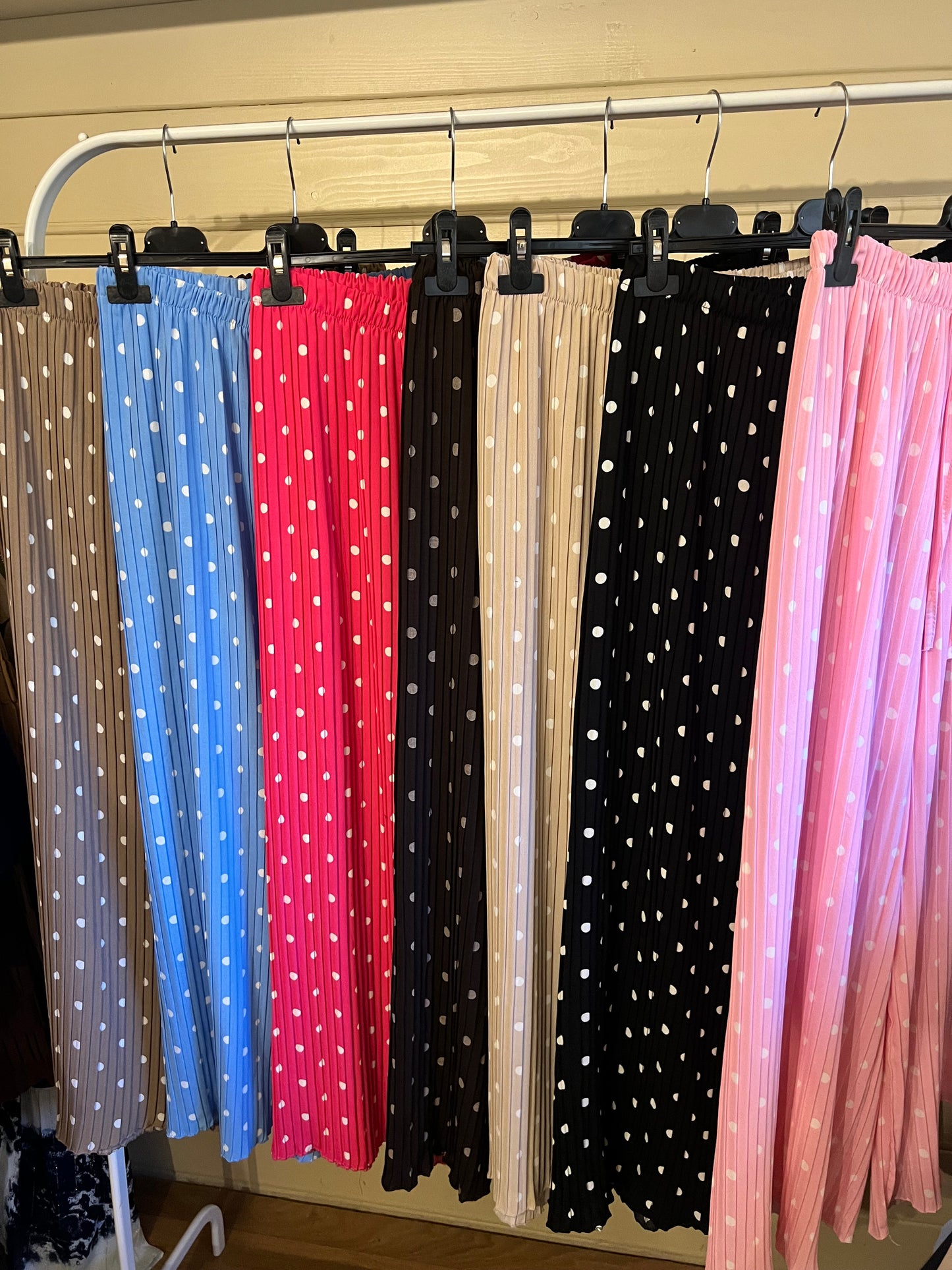 DOLLY WIDE LEG POLKA DOT TROUSERS 26 INCH LEG