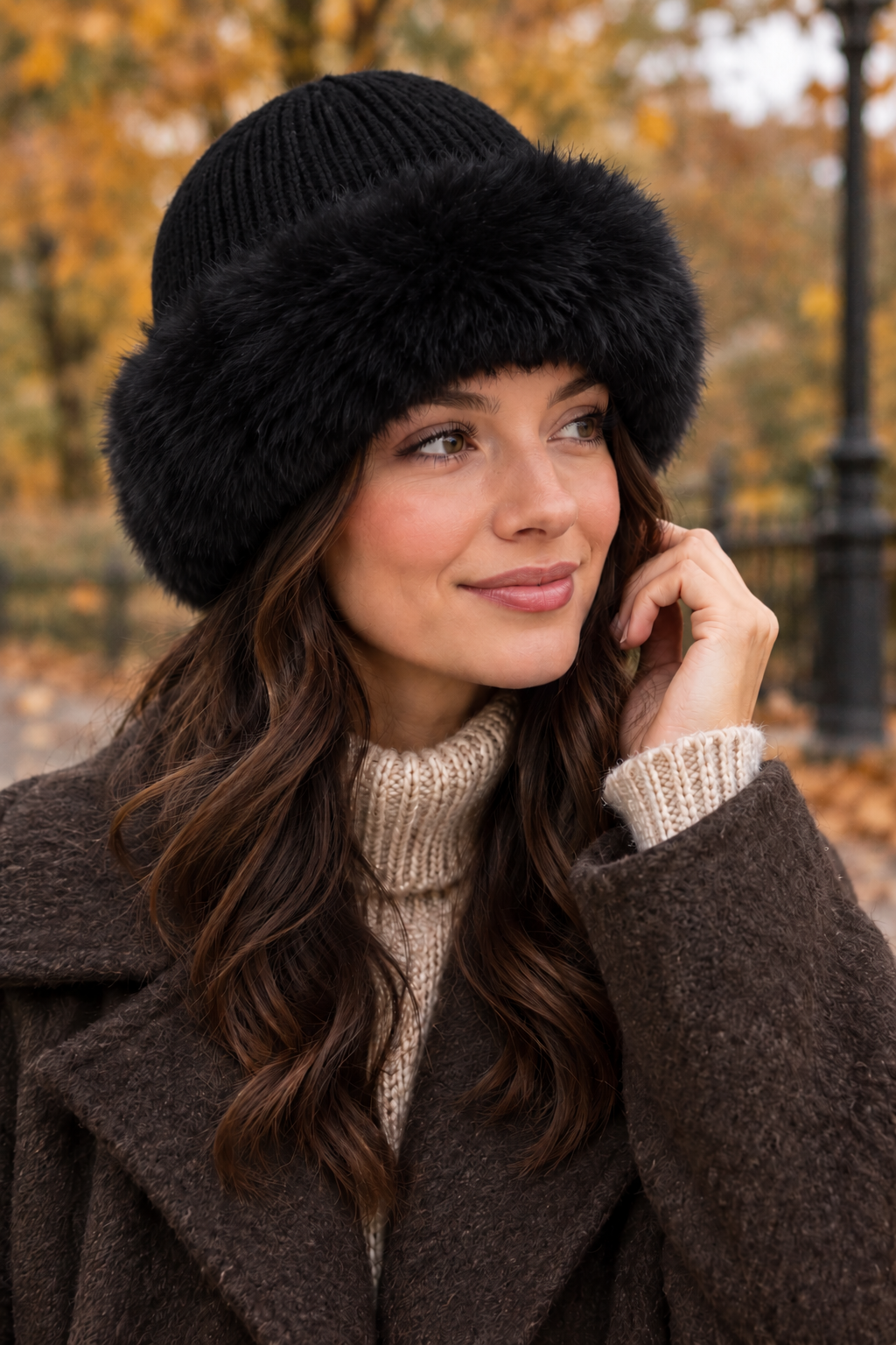 FAUX FUR BEANIE HAT
