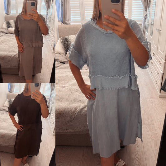 DRESS WITH MESH DETAILING