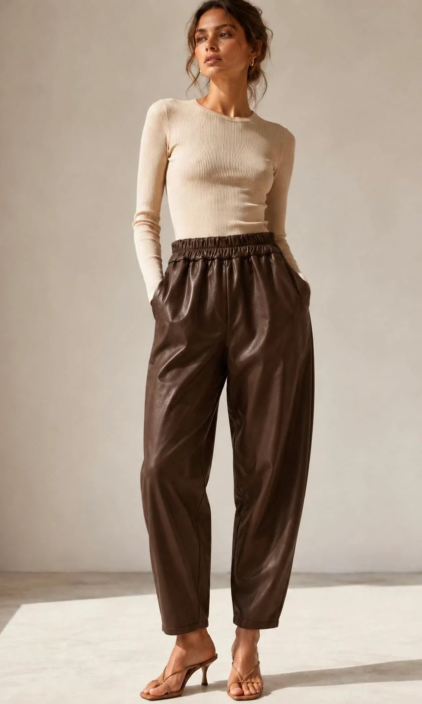 GEORGIA LEATHER LOOK TROUSER