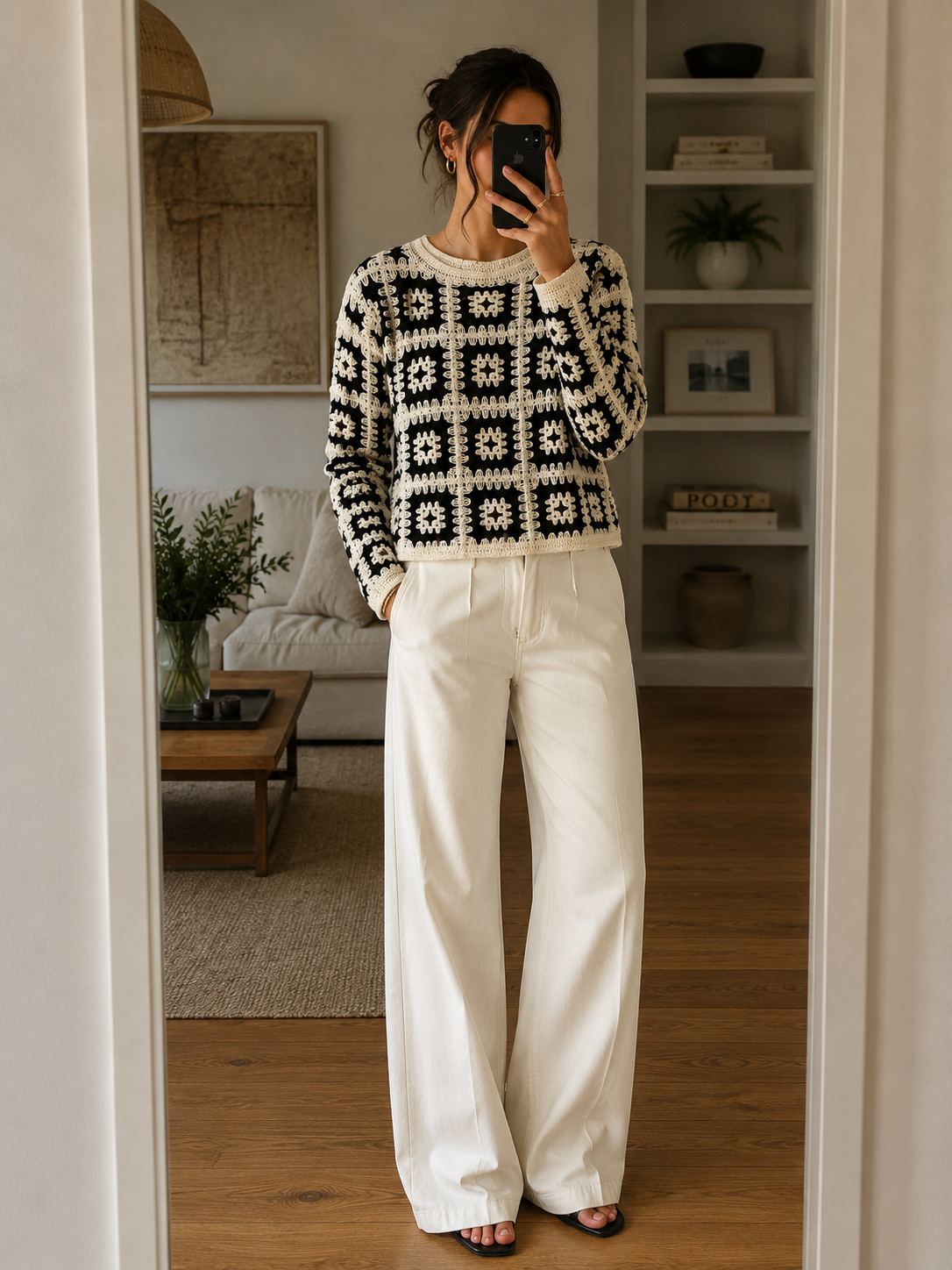 LONG SLEEVE CROCHET TOP