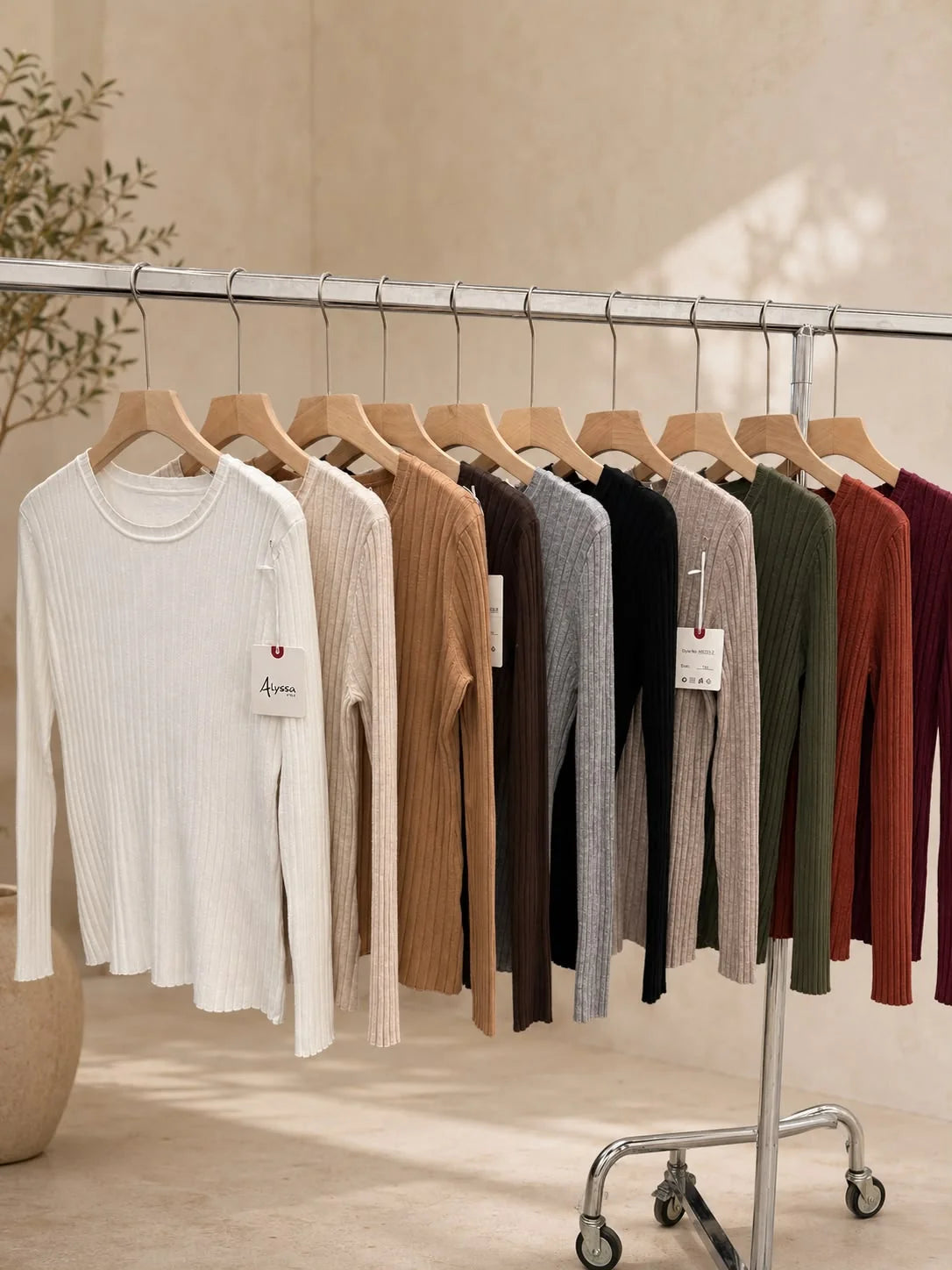 TAMMY RIBBED SCOOP NECK JUMPERS