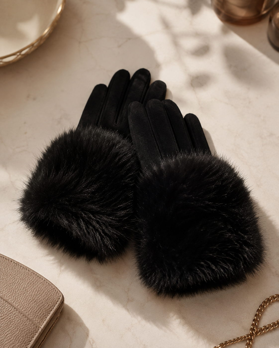 FAUX FUR GLOVES